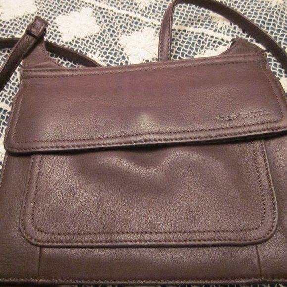 FOSSIL BROWN LEATHER CROSSBODY ORGANIZER 8"x7" - Picture 1 of 5
